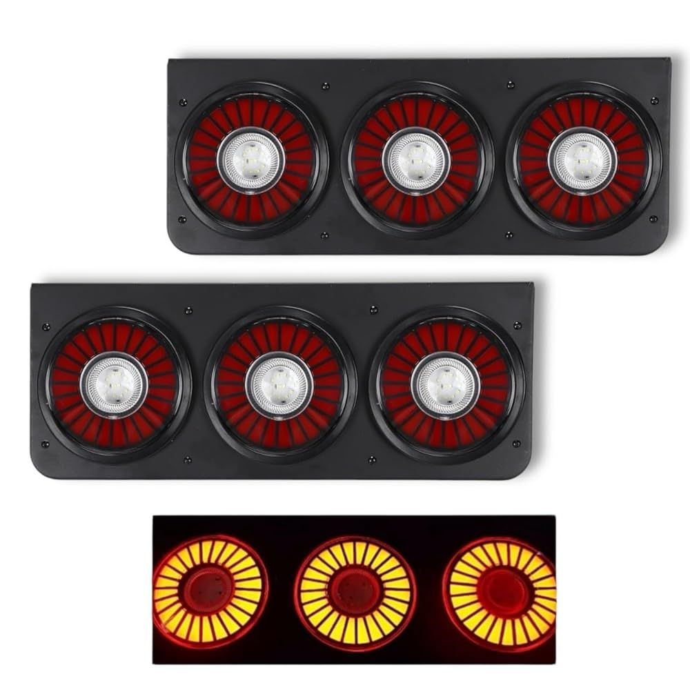 LEDテールランプ 24V 丸型 3連 トラック 三菱ふそう 日野 UD いすゞ 丸テール デコトラ 大型車 左右セット テールライト ブラック メッキ 社外品