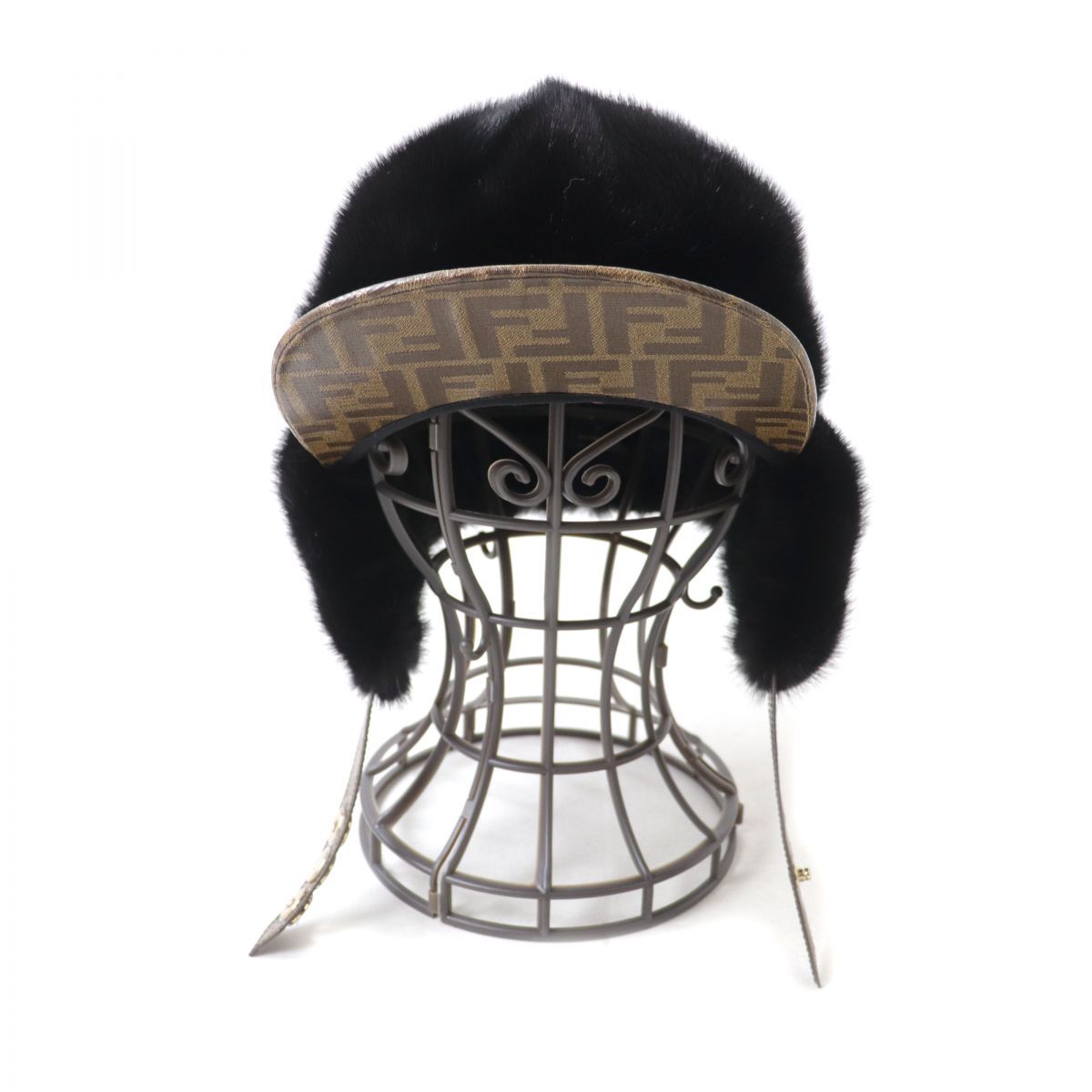 美品☆正規品 FENDI フェンディ FNX096 ズッカ柄 ミンクファー