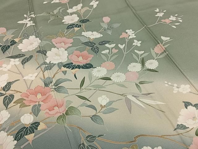 【高級訪問着】　枝花文　暈し染め　逸品✨ No.60 平和屋着物○訪問着 友禅 枝花文 暈し染め 正絹 逸品 AAAW9298zg