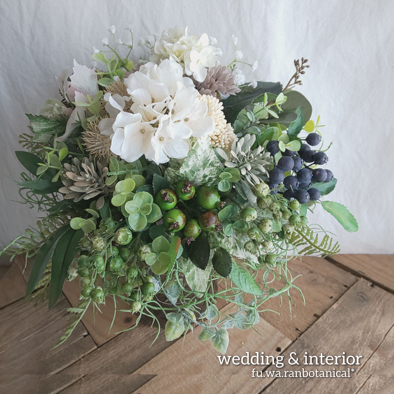 wedding bouquet＊プロテア&スパニッシュモス フェイクブーケ ...