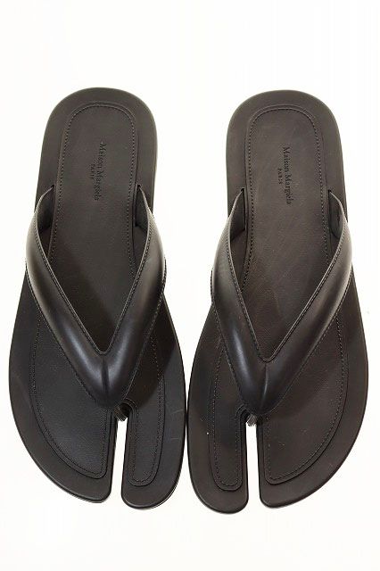 ビ*ー様 【美品】 Maison Margiela Tabiサンダル ブラック メゾンマルジェラ Maison Margiela Tabi FLIP FLOP BLACK SIZE40