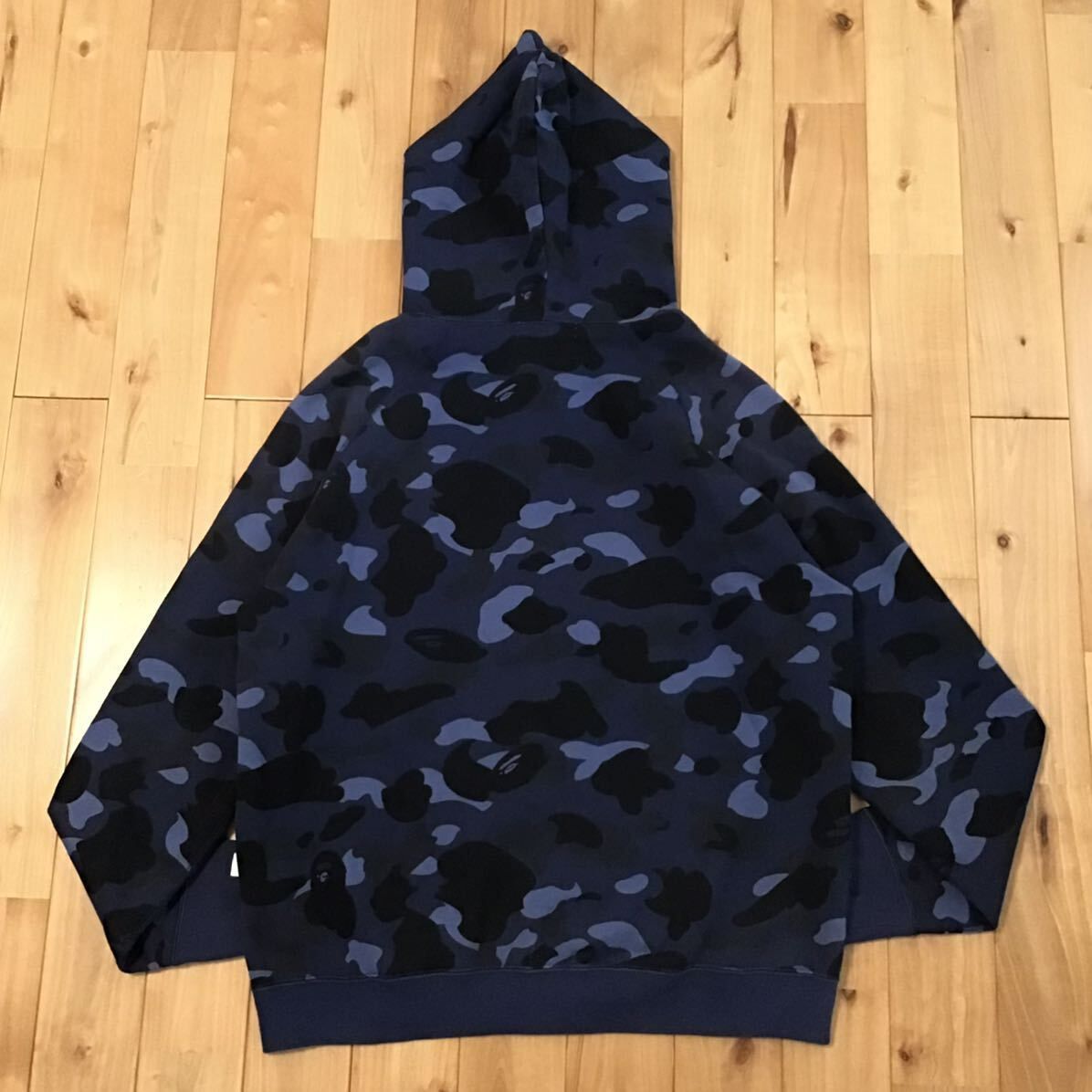 Blue camo フルジップ パーカー Mサイズ a bathing ape BAPE full zip