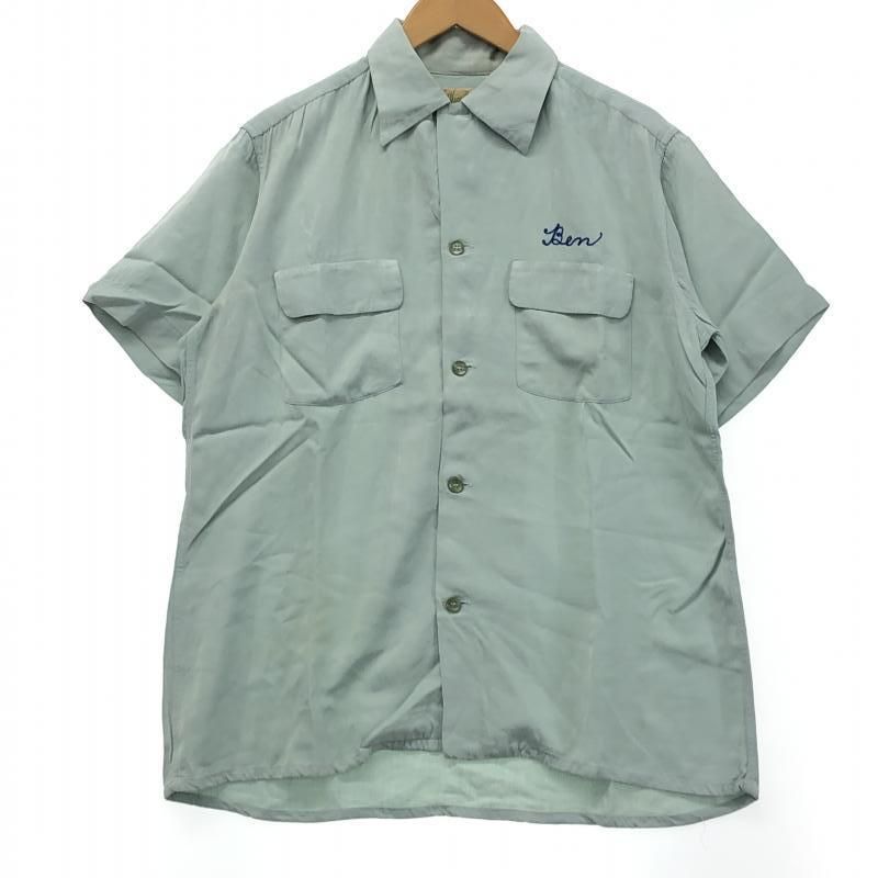 【中古】Hamilton 50s ボーリングシャツ M ブルー ハミルトン[10]