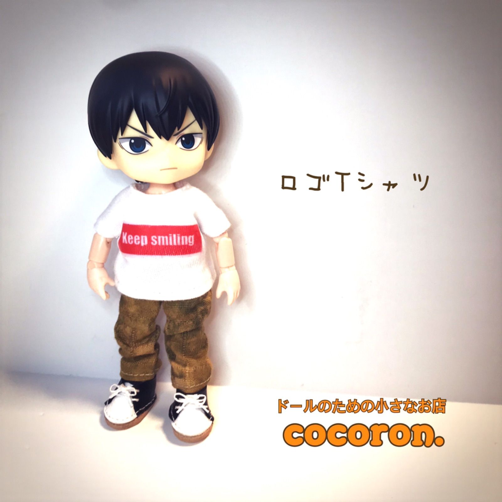 プリントTシャツ 白】ねんどろいどどーる オビツ11 ドール服