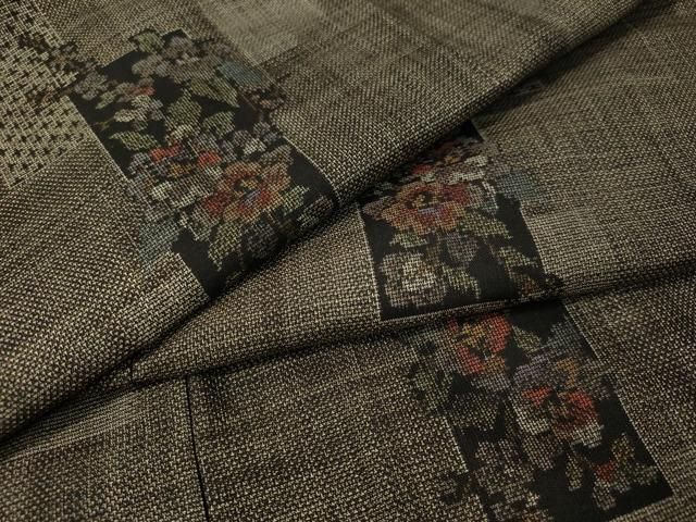 平和屋着物○本場大島紬 9マルキ 短冊花文 正絹 逸品 CAAV4758vp