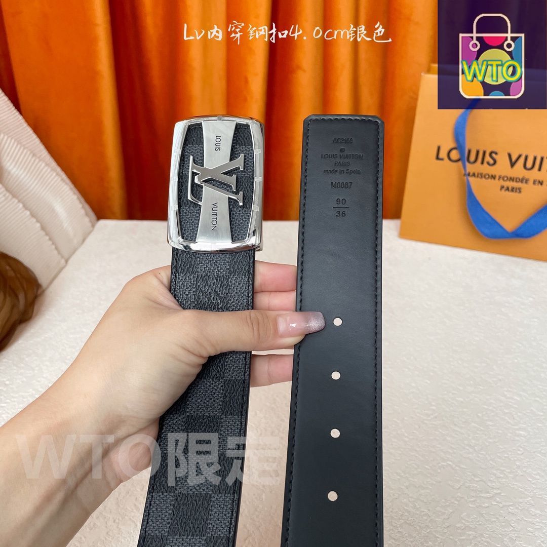 ★LOUIS VUITTONベルト★ 数回使用の保管品です。 今日特価】LOUIS VUITTON 4.0cm クラシックプリント ベルト