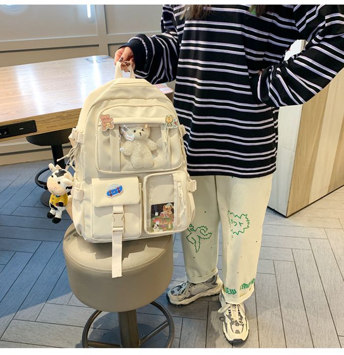 Backpack for school girls, large capacity waterproof, women's backpack, junior commuter storage computer, lightweight, waterproof, middle school, high school student, multi-function, nylon, water repellent, a4 pc, stylish, large, cute rucksack, cute, cute, xzzhang221