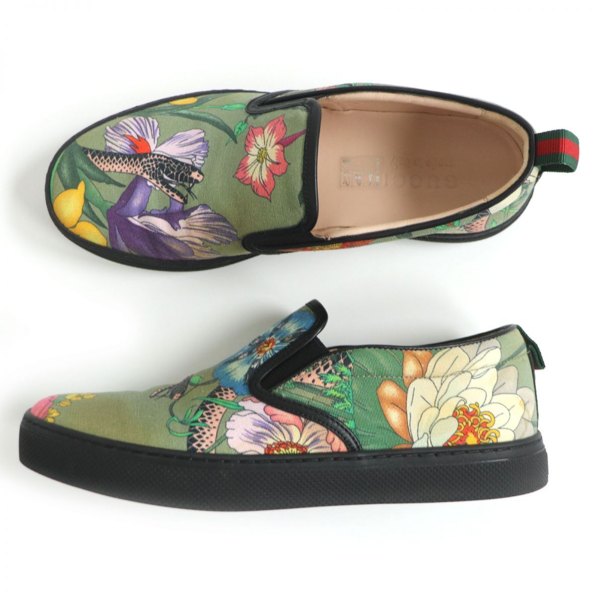 良品□GUCCI/グッチ 407363 フローラ/スネーク ウェブライン 