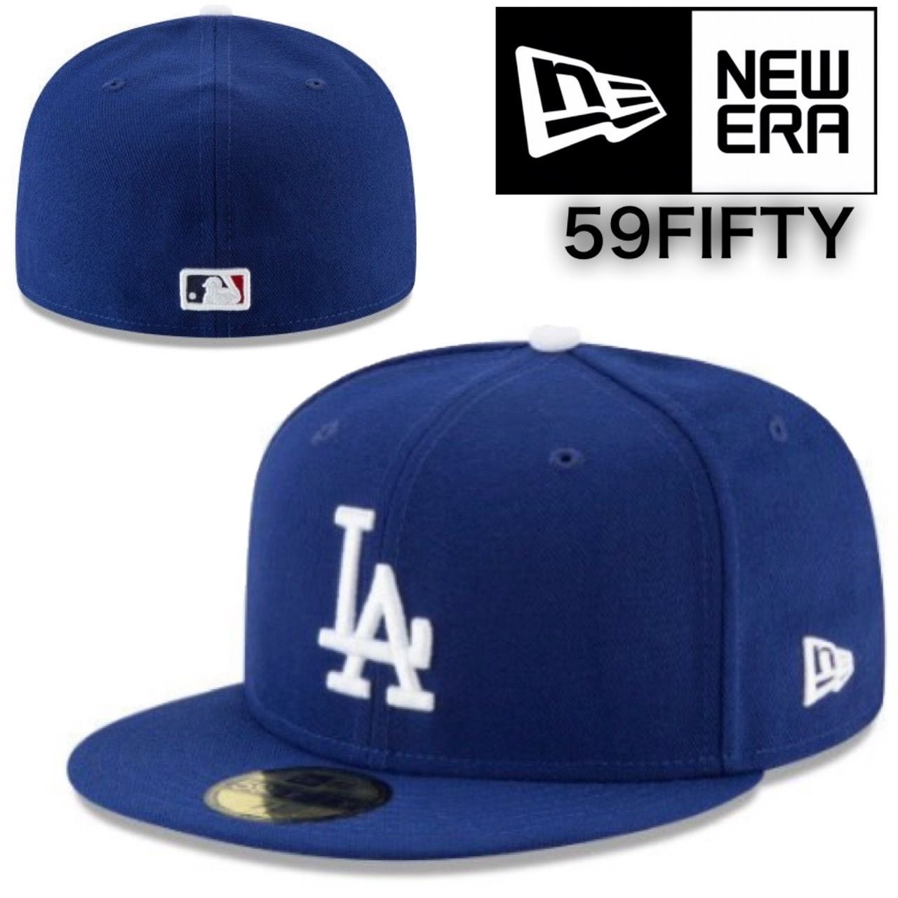 ニューエラ NEWERA キャップ 帽子 59FIFTY 5950 ドジャース ブルー フラットバイザー 固め しっかりめ MLB メジャーリーグ 大谷翔平 メンズ レディース ユニセックス NEWERA 59FIFTY 新品