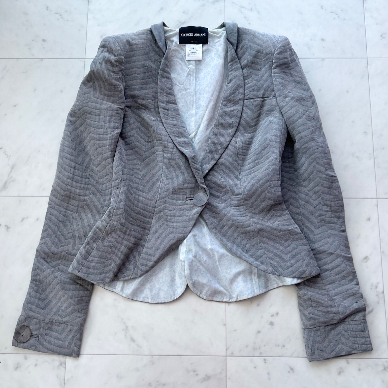 ジョルジオアルマーニ リネンシルク ジャケット グレー Sサイズ 現行