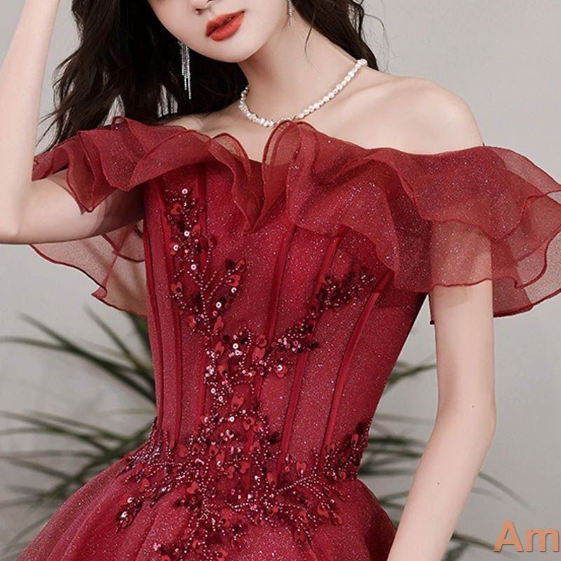 レッド ロングドレス