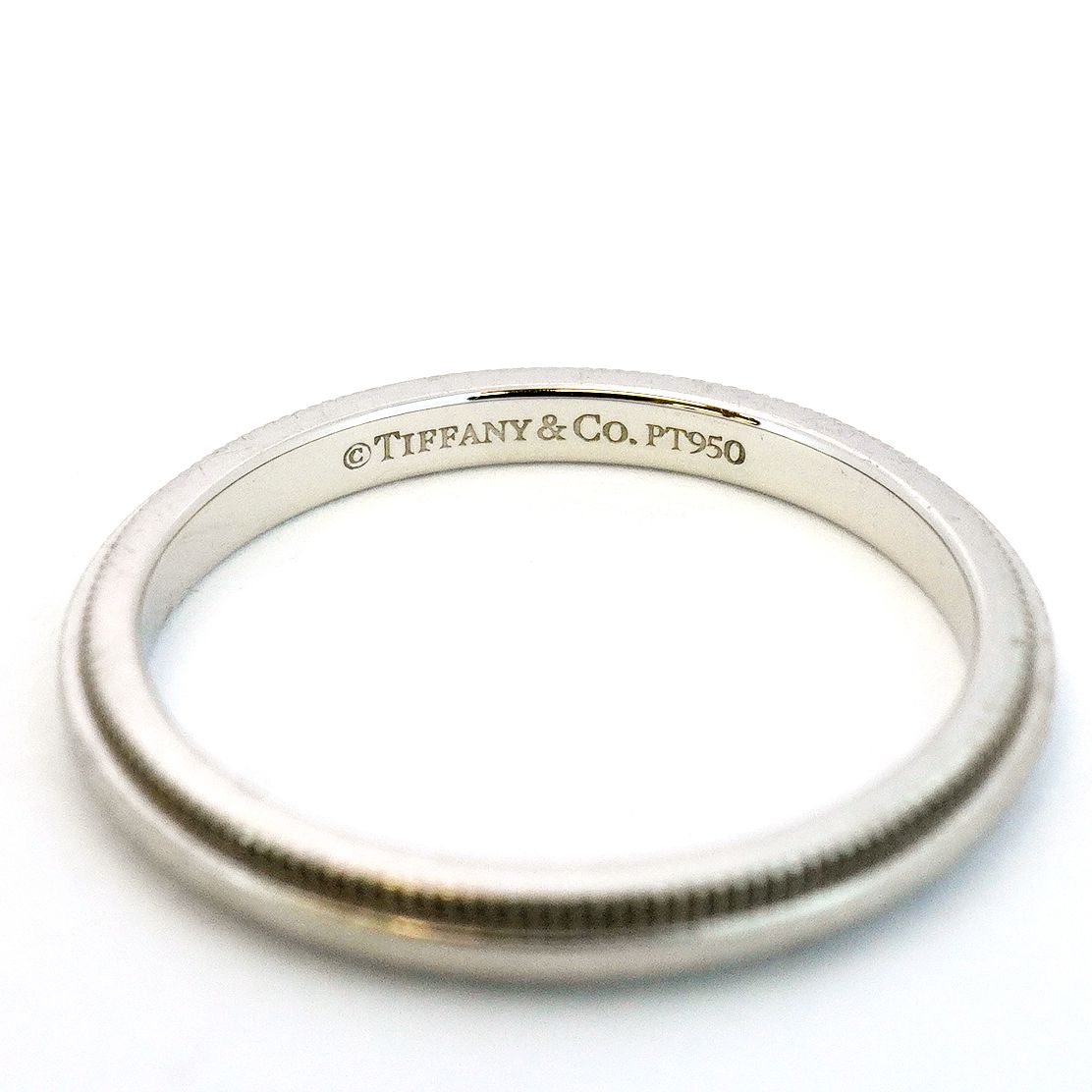 美品‼️ティファニー　PT950ミルグレインバンドリング　5号❤️プラチナ TIFFANY&Co. ティファニー ミルグレインバンド・リング・指輪