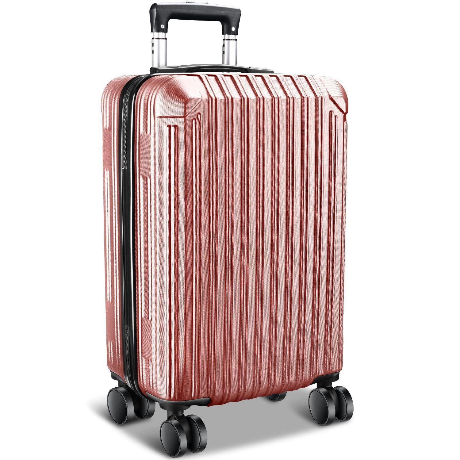 スーツケース キャリーバッグ ピンク Ｍ TSAロック ファスナー USB 新品