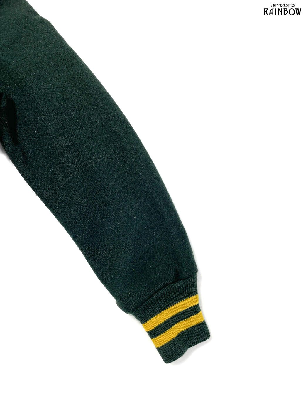 古着 刺繍 前開き 無地 ワンポイント ウール 長袖 アウター ヘビージャケット 緑 ttu2510060 WWW_MORNINGWALKER_COM