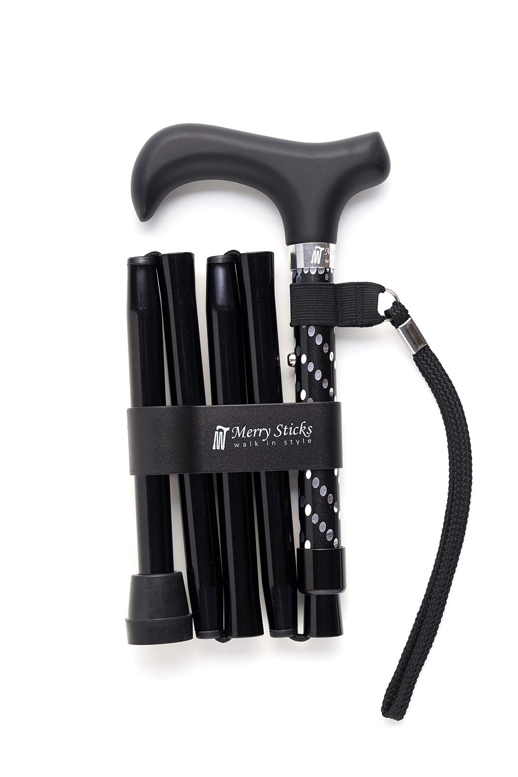 Merry Sticks メリースティックス スターライト 折りたたみステッキ 杖 ブラック