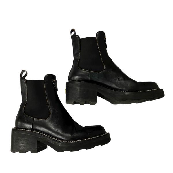美品　ルイヴィトン　アンクルブーツ　ボブールライン　サイドゴア　約23.5　黒 LOUIS VUITTON 美品☆LOUIS ルイヴィトン 2023年製 LVボブール