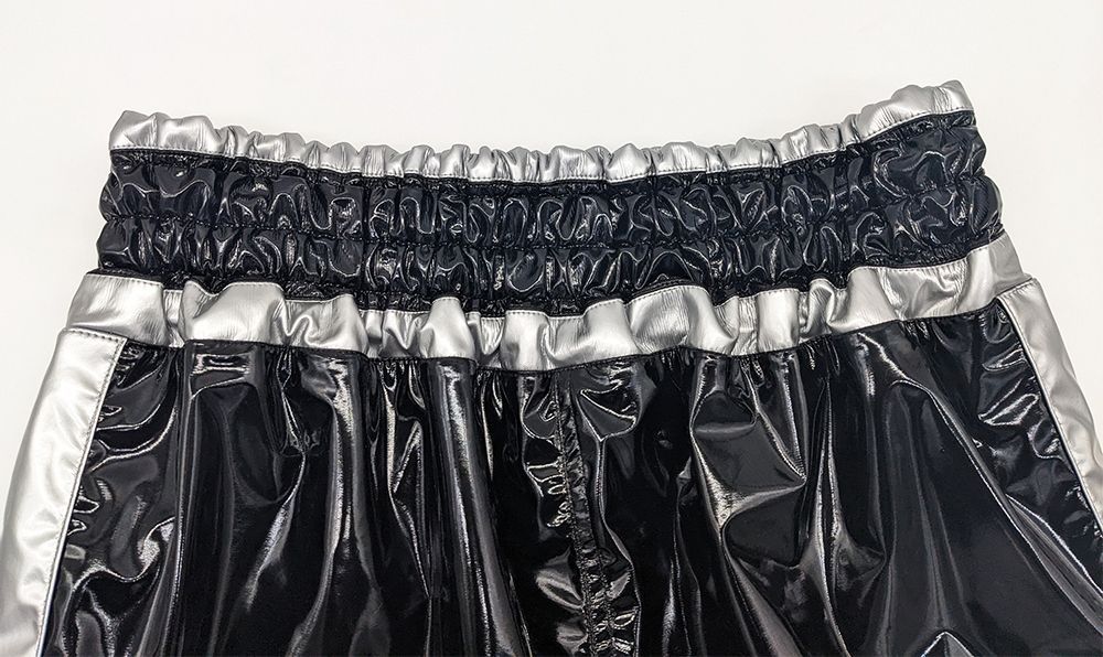 ツヤツヤ♪【黒/シルバー☆エナメル生地のボクシングトランクス