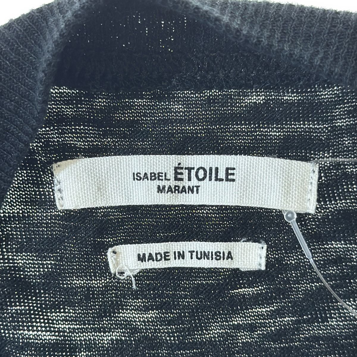 ISABEL MARANT ETOILE イザベルマラン エトワール 21SS フロッキーロゴプリントコットンニットカットソー 00M009E ブラック S ITWLHPK1A12C Isabel Marant - ISABEL MARANT ETOILE イザベルマラン