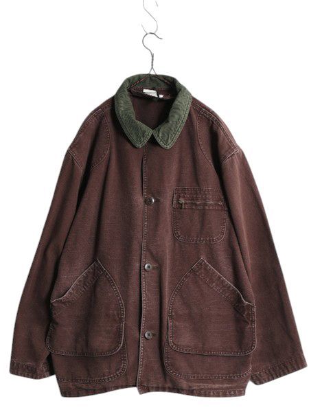 【お得なクーポン配布中!】 90s エルエルビーン ダック ハンティング ジャケット メンズ L 程 90年代 オールド LLBEAN カバーオール LLビーン コート 襟 コーデュロイ