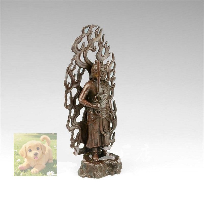 期間限定で送料無料。 仏教美術 不動明王 純銅製 酉年生まれ 十二支守り本尊 赤銅色 開運出世 開運厄除 災難除去 総高28cm 新色が続々入荷。