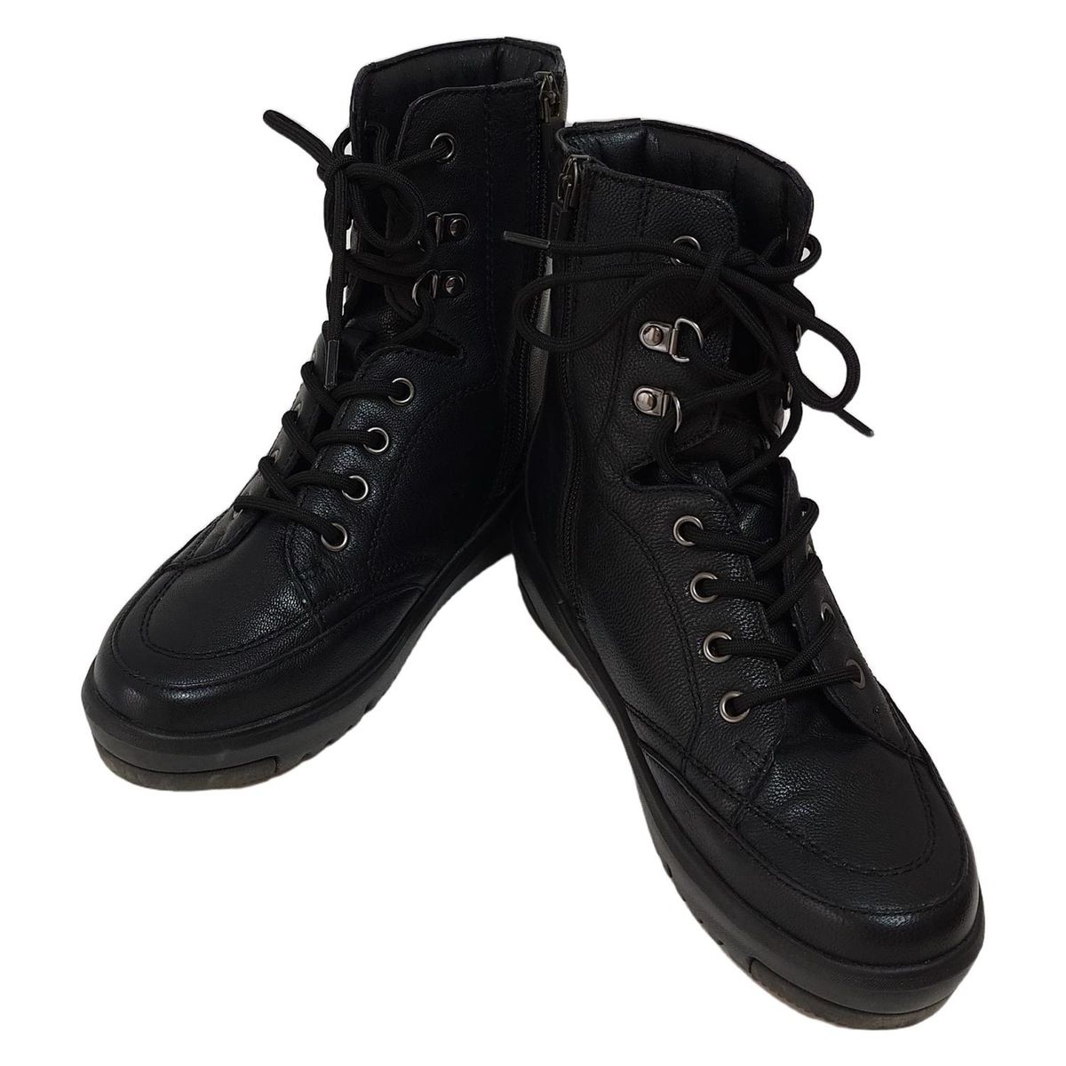 fitfit フィットフィット ショートブーツ 23 レディース - 黒 レザー