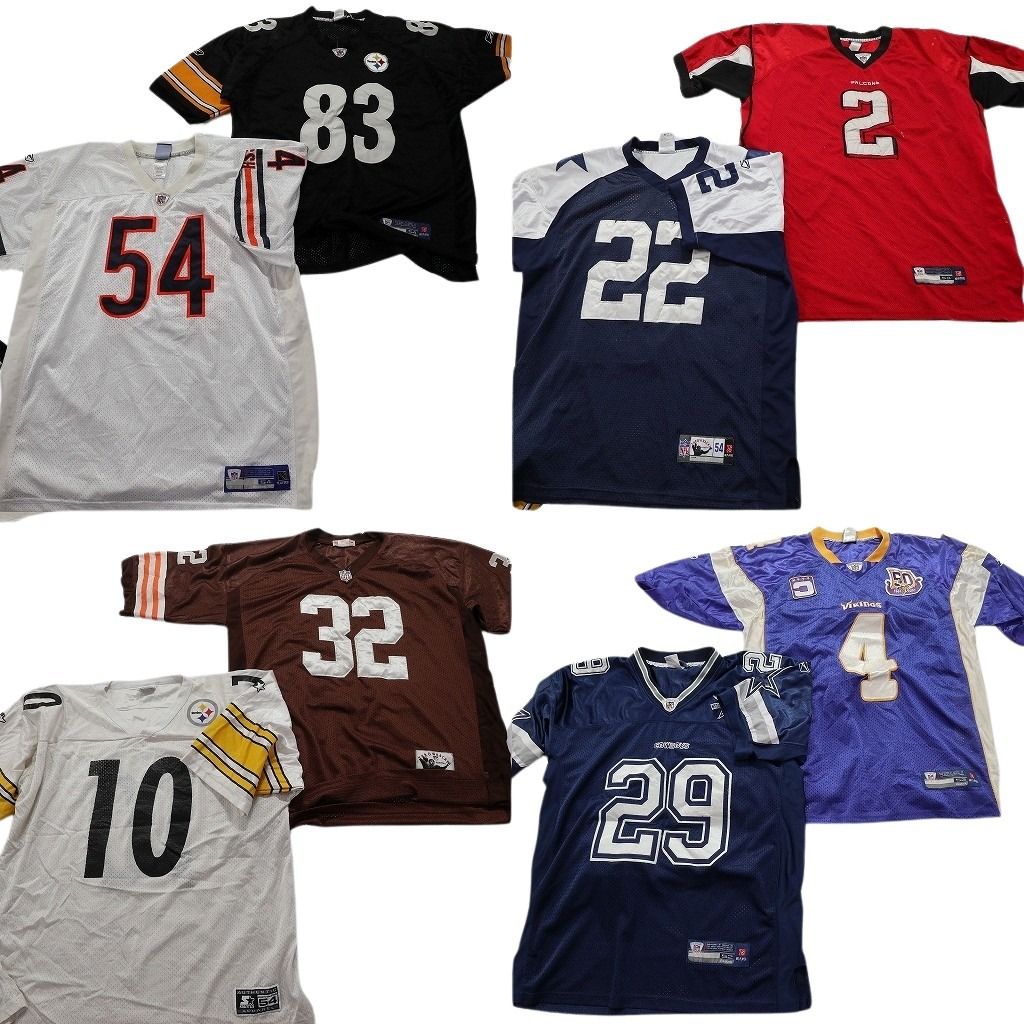 古着卸 NFL ゲームシャツ ユニフォーム 8枚セット メンズ 52 |54 カウボーイズ スティーラーズ 古着 NA6142