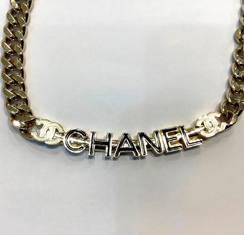 シャネル（CHANEL）ロゴ喜平チェーンチョーカーネックレス