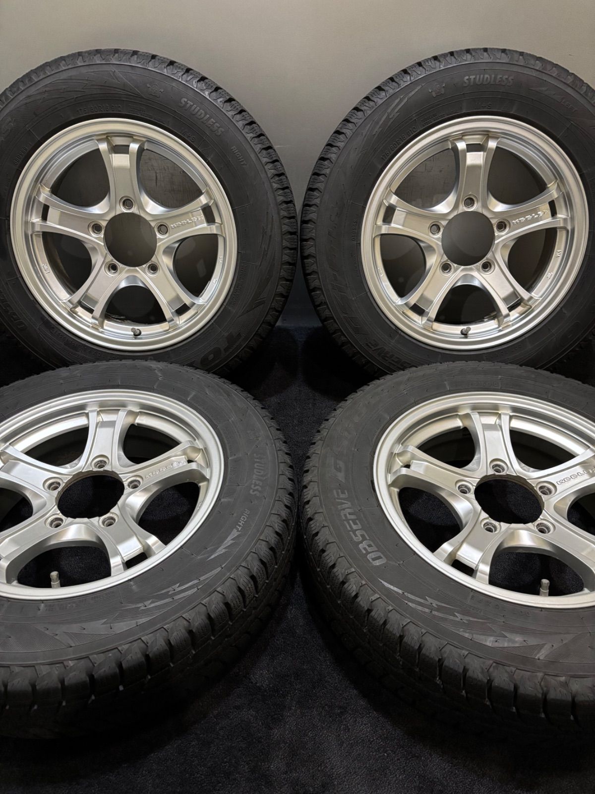 175 80R16 TOYO OBSERVE GSi-6 LS 21年製 KEELER 16インチ 5.5J 22 139.7 5H スタッドレス 4本 ジムニー 南4-K145