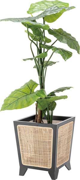 天然木 ミンディ と籐 ラタン のプランターカバー W32×D32×H38cm No.924 角型