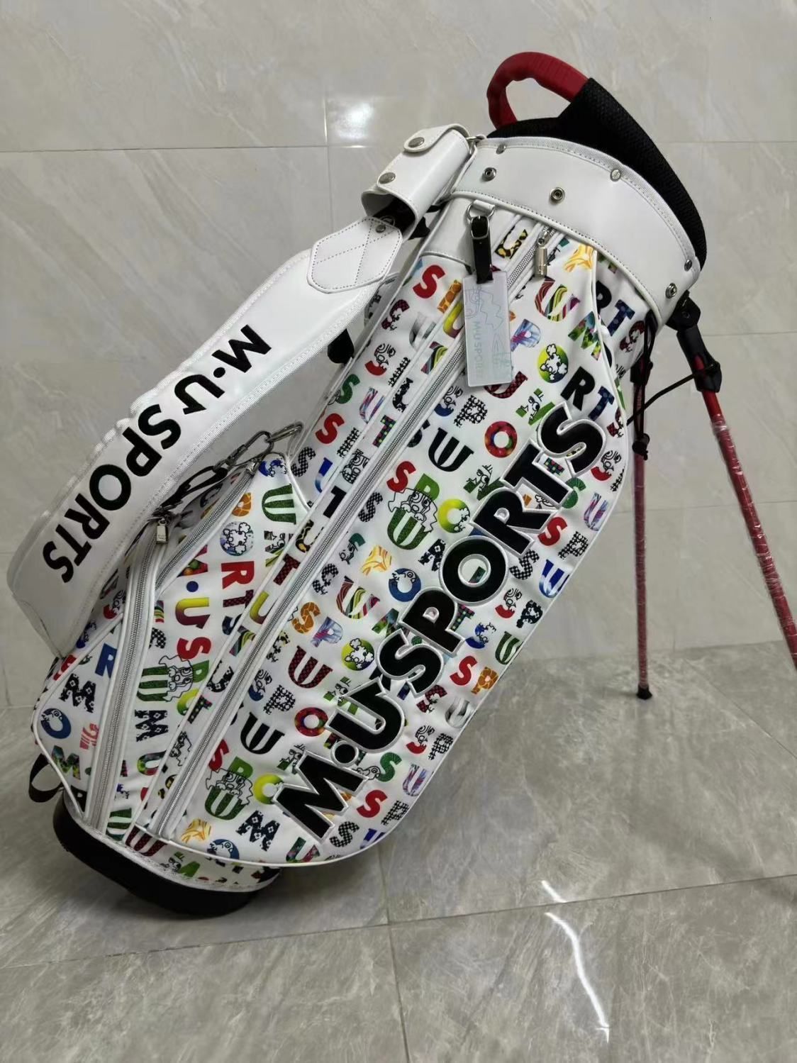 希少 M.U SPORTS MU スポーツ キャディバッグ エナメル ブラック MU SPORTS MUスポーツ キャディバッグ