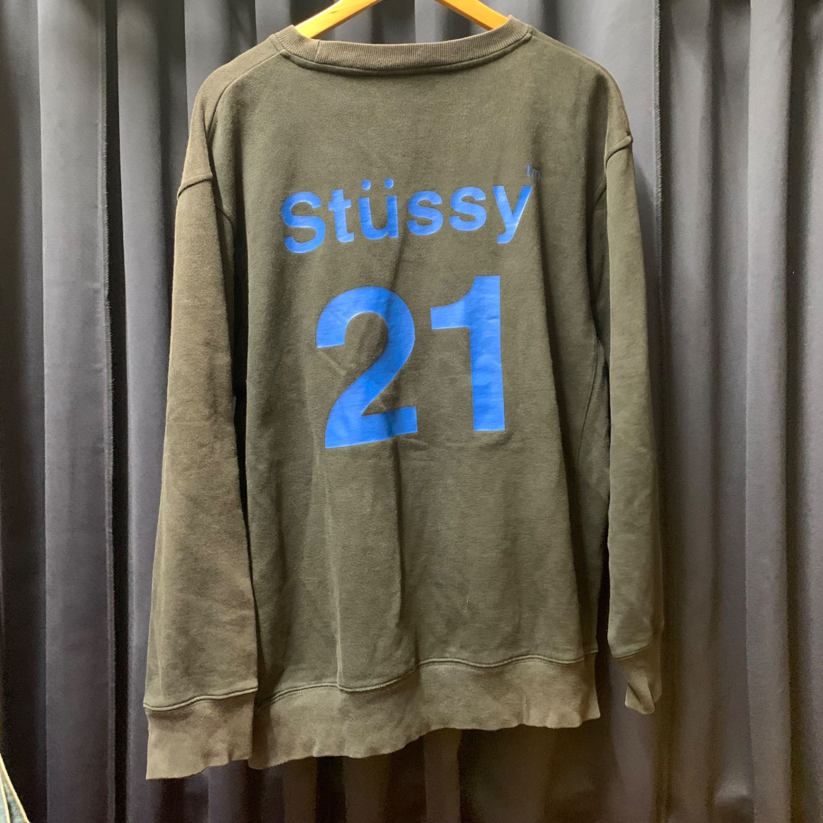 NO.74 STUSSY 21 LOGO SWEATSHIRTS 21周年アニバーサリーナンバリングスウェット トレーナー BLACK 黒