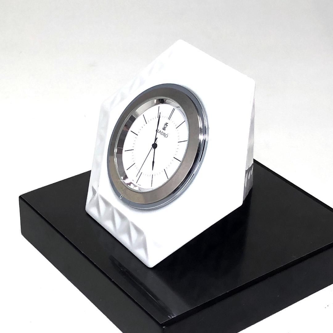 美品・台座付】LLADRO リヤドロ／置き時計／白磁 ダイヤモンド型 SKU