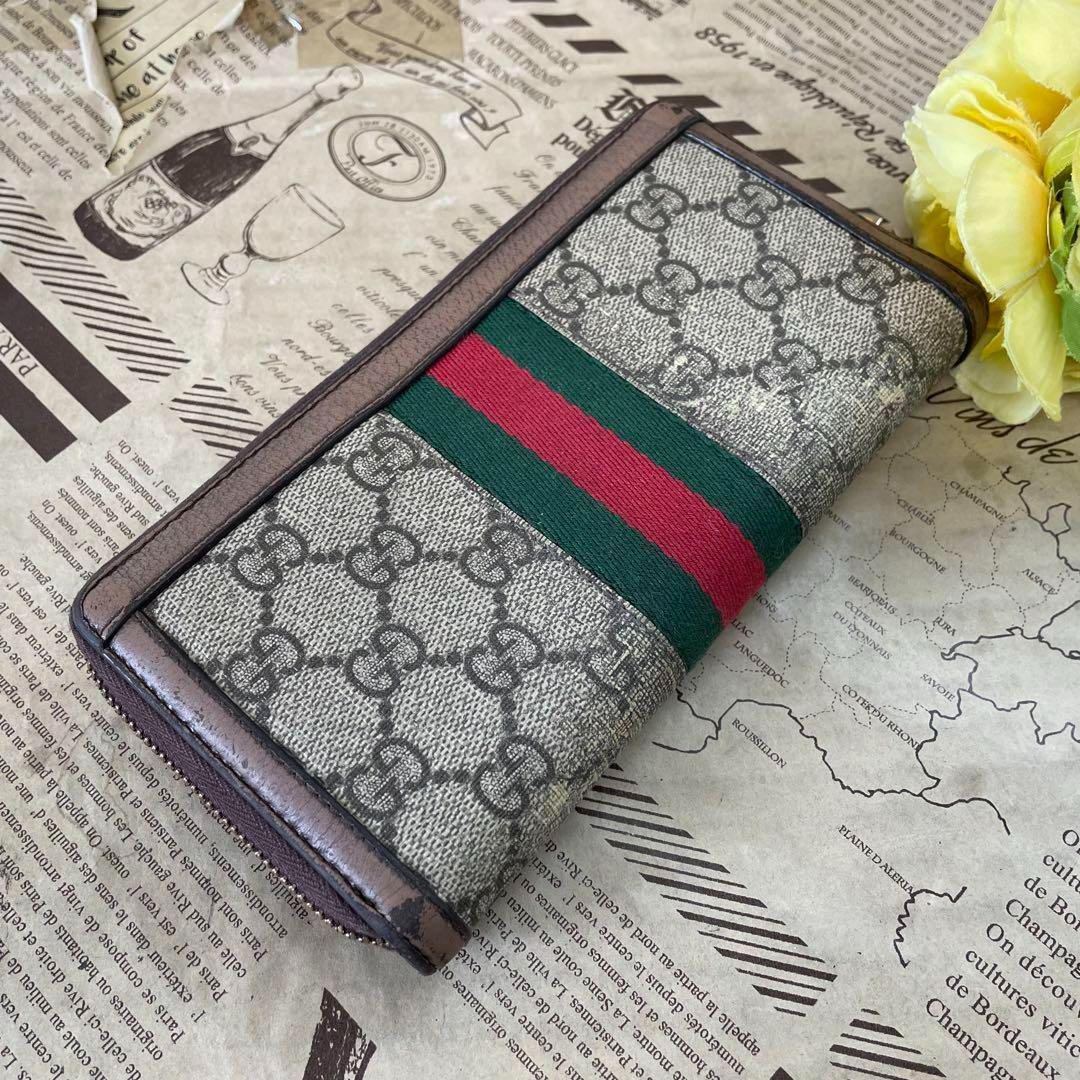 グッチ 長財布 GGスプリーム オフィディア ラウンド シェリー FR279