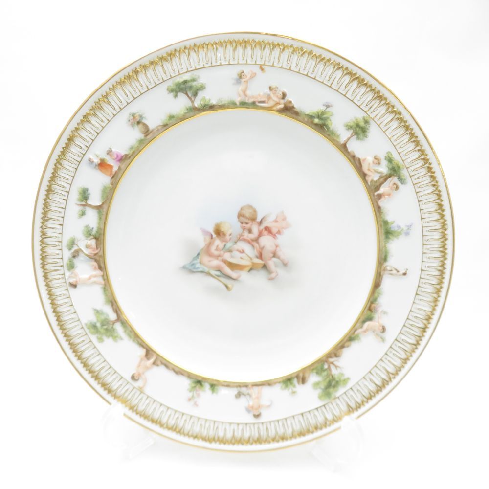 マイセンフローラ プレート 1枚 22cm 大皿 美品 MEISSEN マイセン 天使