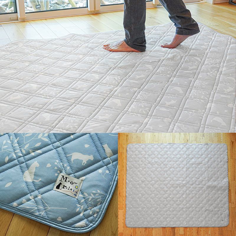 猫　ラグ ねこ柄ひんやり接触冷感ラグ 3.5畳 200×300cm ミャオリラ 新品【SE-149
