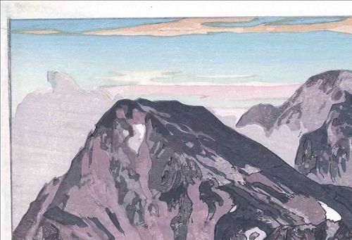 吉田博 日本アルプス十二題 白馬山頂より 複製 ポスター 小サイズ 版画