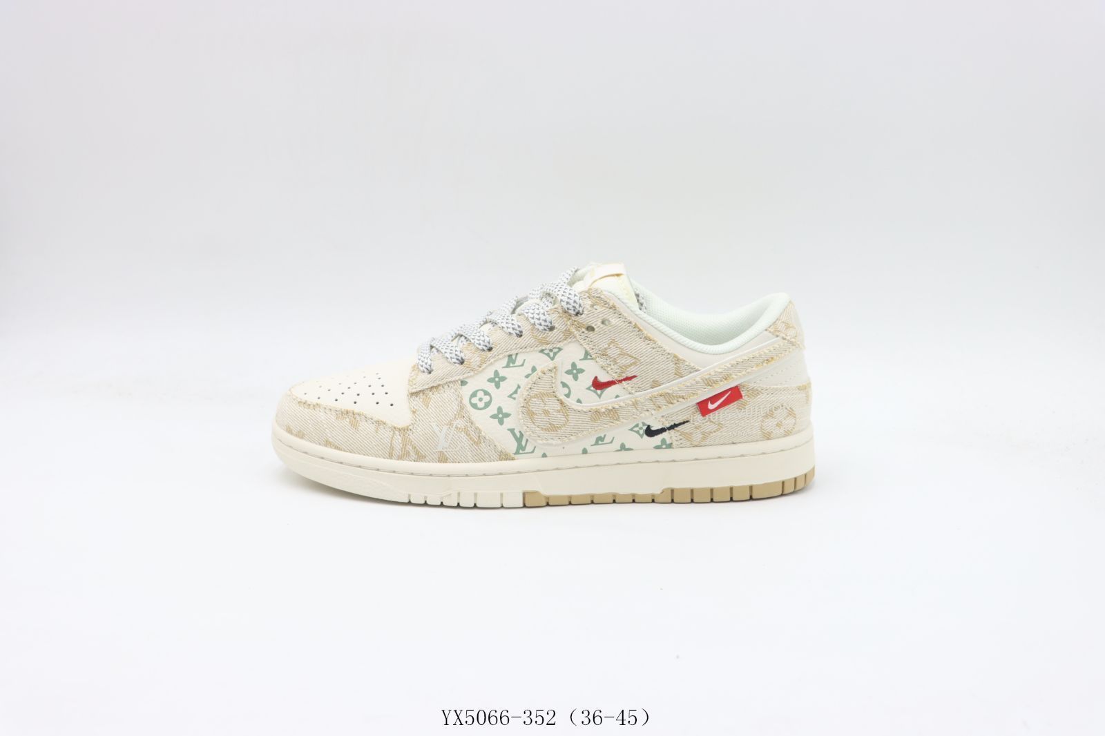 今日 NIKE ナイキ SB ローカットスケートシューズ ホワイトカーキルイ VuittonYX5066-352-WTO輸入1