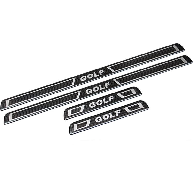 スカッフプレート サイドガーニッシュ ステンレス ブラック 新品 フォルクスワーゲン ゴルフ7/7.5/R-line 専用 　4PCS