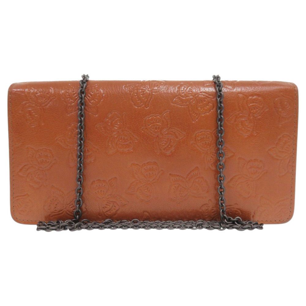 新品同様 ボッテガヴェネタ 蝶 レザー ブラウン チェーンショルダー  