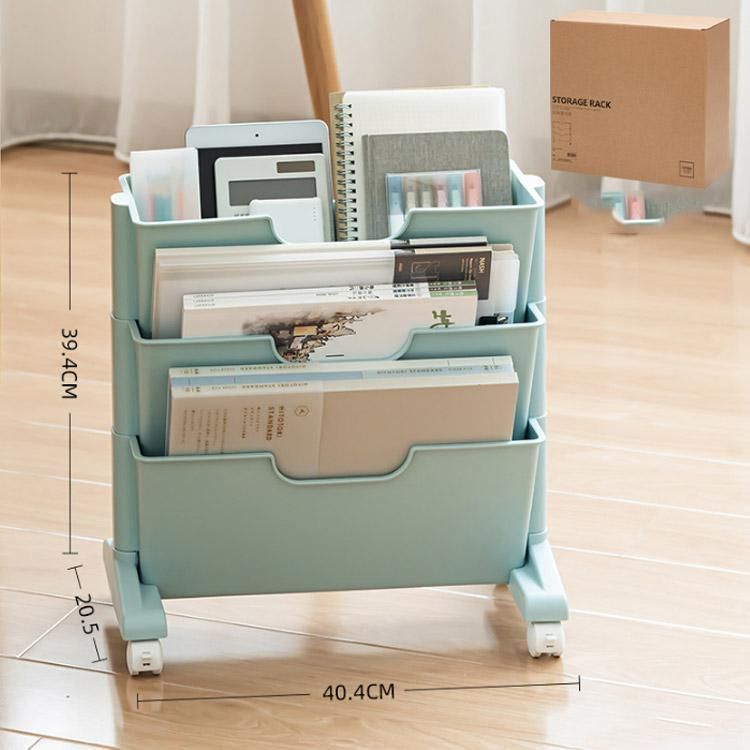 マガジンラック スリム キャスター 3段 ファイルワゴン 大容量 本棚 棚 移動 ファイル立て 雑誌収納 書類整理 収納棚 小物収納 文房具収納
