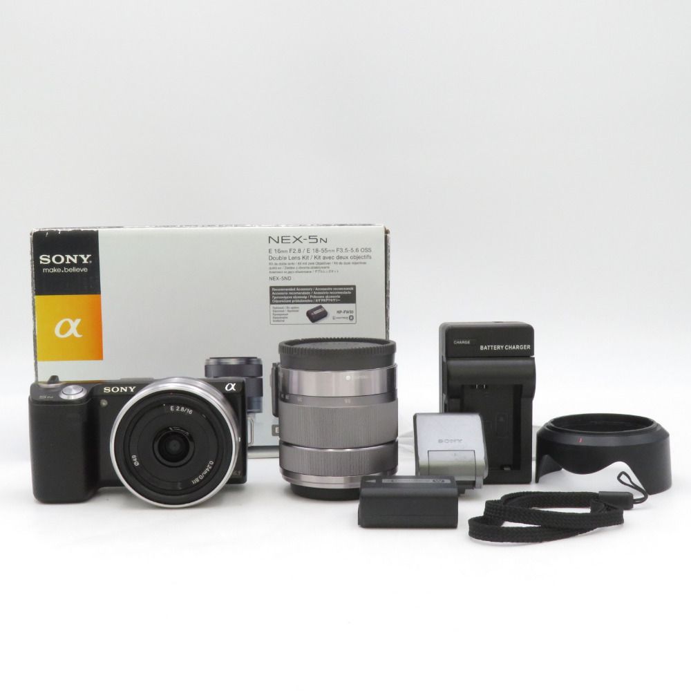 ソニー SONY ミラーレス一眼α NEX-5 ダブルレンズキット シルバー NEX-5D/S | SONY ミラーレス一眼 α NEX-5 ダブルズームレンズキットE16mm