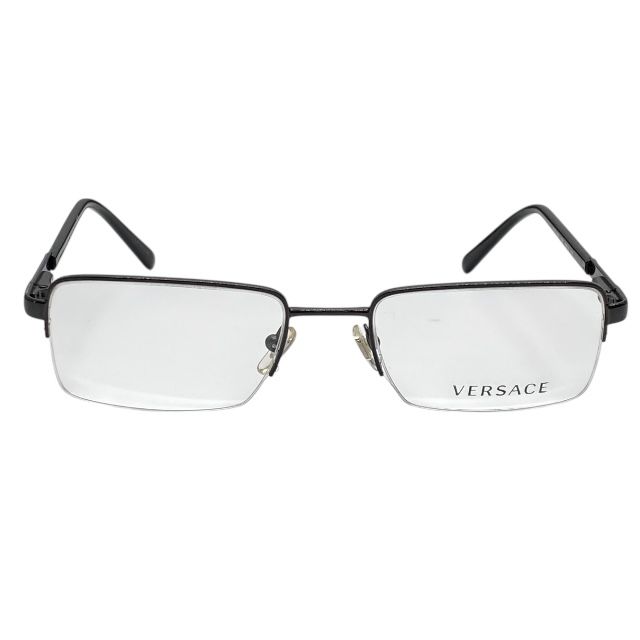 ヴェルサーチ MOD.1066 1316 55□18 135 眼鏡 メガネ アイウェア スクエアフレーム ハーフリム メタル ブラック VERSACE