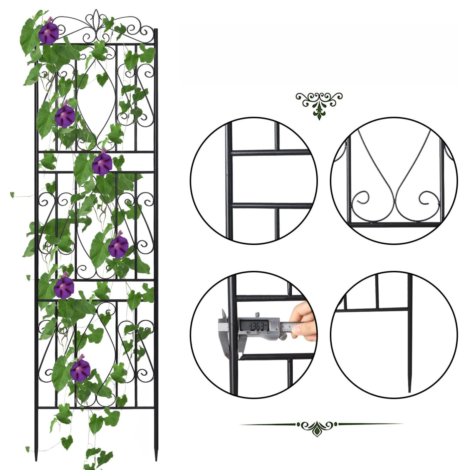 高さ182×幅50cm 薔薇フェンス ガーデニング 園芸 庭 目隠し 花壇 柵 屋外 ガーデンフェンス トレリス おしゃれ バラ フェンス ハイタイプ アイアン YUZUMIYA_COM