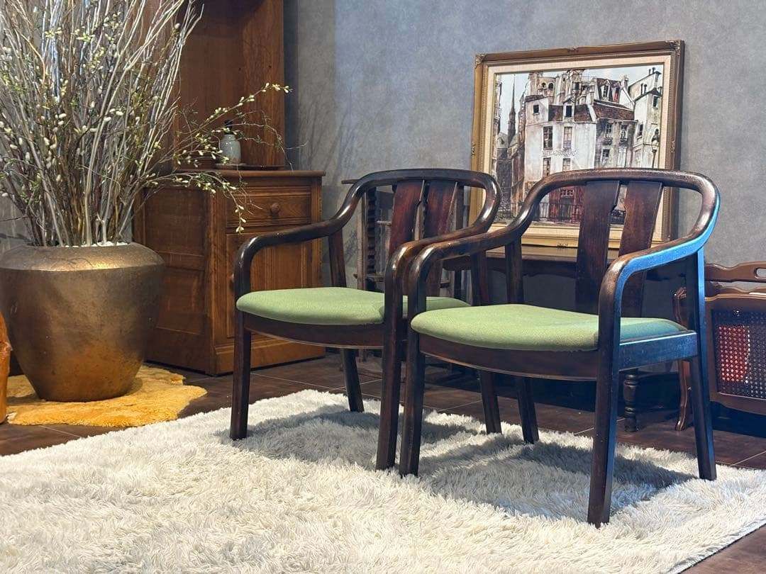 ②karimoku カリモク　アームチェア　ダイニングチェア　ビンテージ　IZ ②karimoku カリモク アームチェア ダイニングチェア ビンテージ IZ