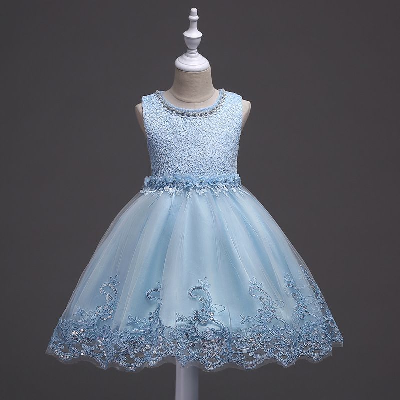 ドレス  子供ドレス 発表会ドレス ワンピース ブルー 100-150cm ドレス  パーティー 誕生日 子ども 結婚式  発表会 ドレス キッズ 女の子 お姫様 ジュニアドレス ピアノ 入学式