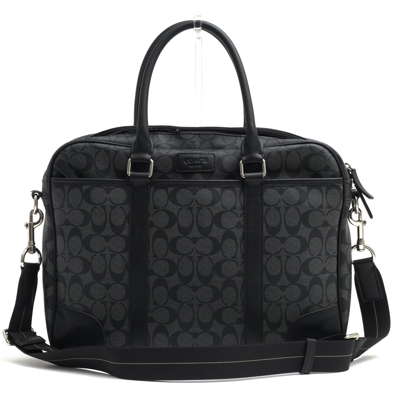 コーチ COACH バッグ ブリーフケース ビジネスバッグ 鞄 ビジネス メンズ 男性 男性用 PVC レザー 革 グレー 灰色 F71168 HERITAGE SIGNATURE SLIM ZIP TOP BRIEF シグネチャー柄 2WAY ショルダーバ