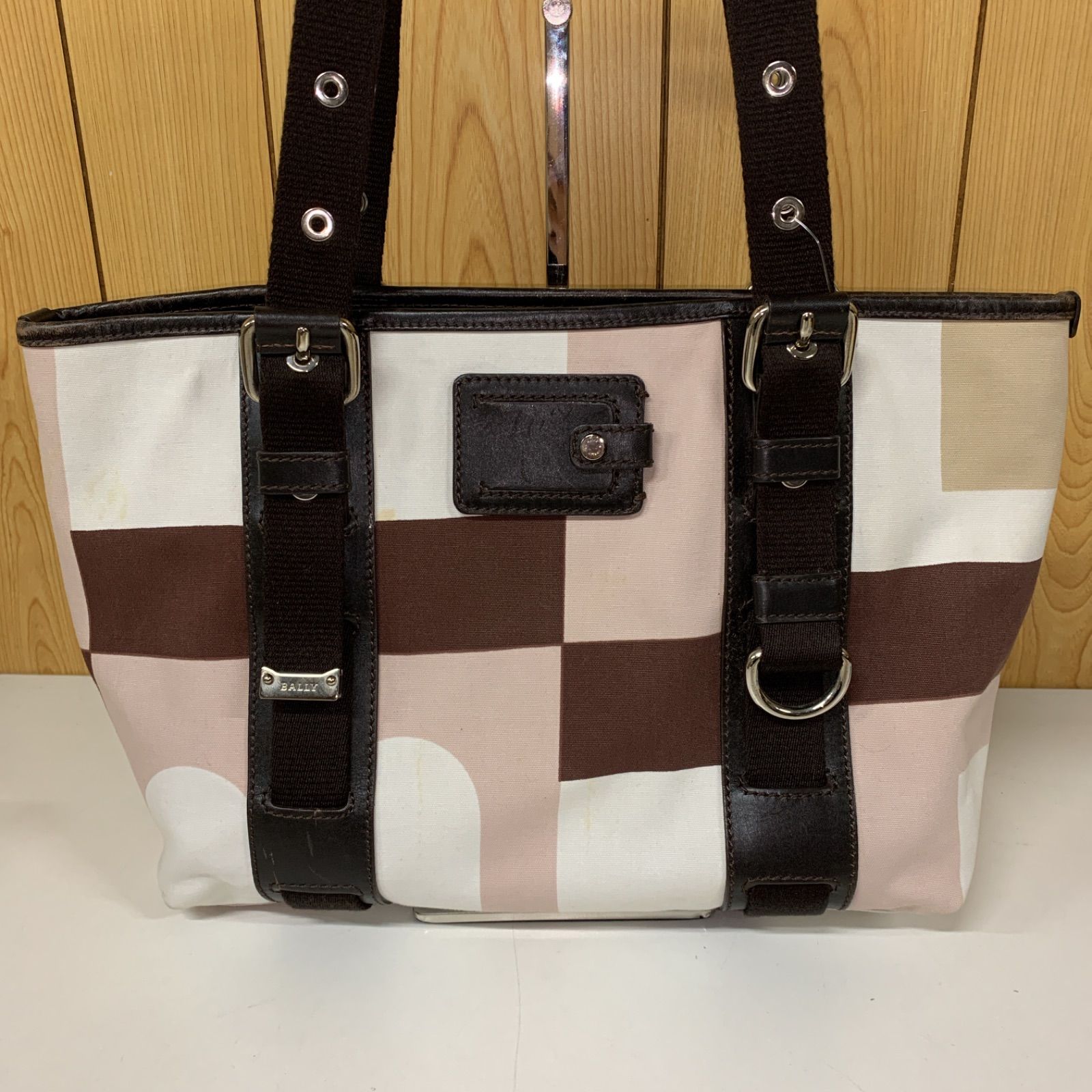 73 BALLY バリー キャンバス×レザー トートバッグ レディース 鞄
