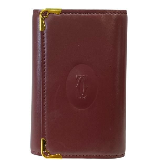 Cartier カルティエ マストライン 6連 キーケース コンパクト 小物 レザー ボルドー ゴールド金具