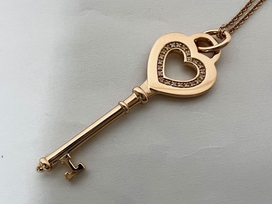TIFFANY&CO. ティファニー ハートキー ダイヤ ペンダント ネックレス