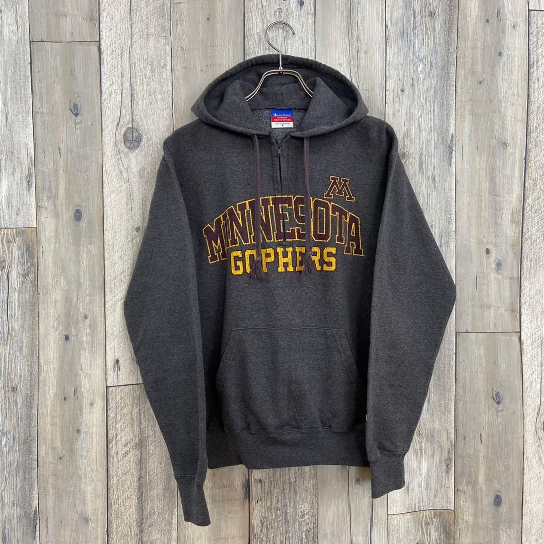 90s チャンピオン ハーフジップパーカー　ヴィンテージ　古着　USA製　目無し OLD Champion 90s チャンピオン ハーフジップ パーカー S - メルカリ